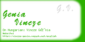genia vincze business card